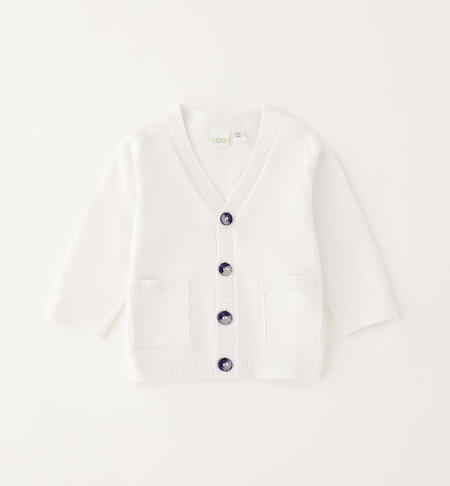 Cardigan 100% cotone neonato BIANCO