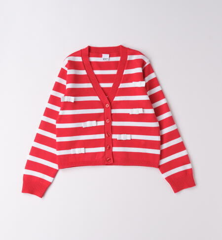 Striped cardigan for girls ROSSO-2256