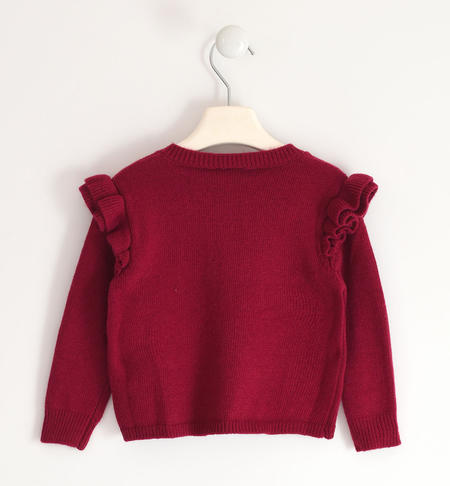 Girl¿s cardigan with flounces from 9 months to 8 years iDO BORDEAUX-2537