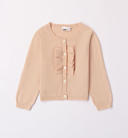 iDO cardigan with ruffles for girls aged 9 months to 8 years BEIGE-0916