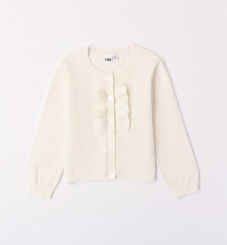 Cardigan bambina con ruches PANNA