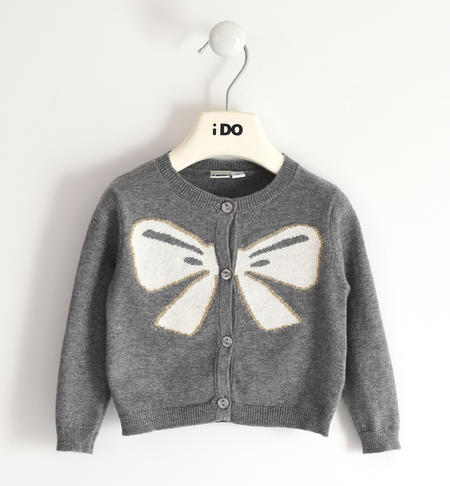 Tricot cardigan  for girls from 9 months to 8 years iDO GRIGIO MELANGE-8967