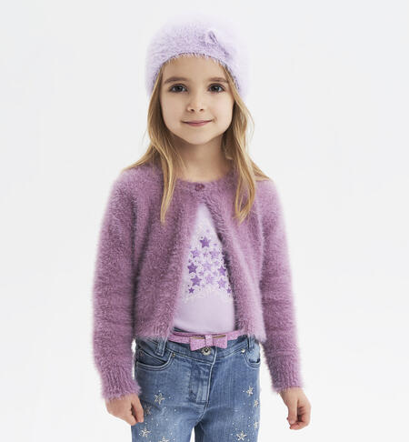 iDO lurex cardigan for girls aged 9 months to 8 years VERY GRAPE-3113