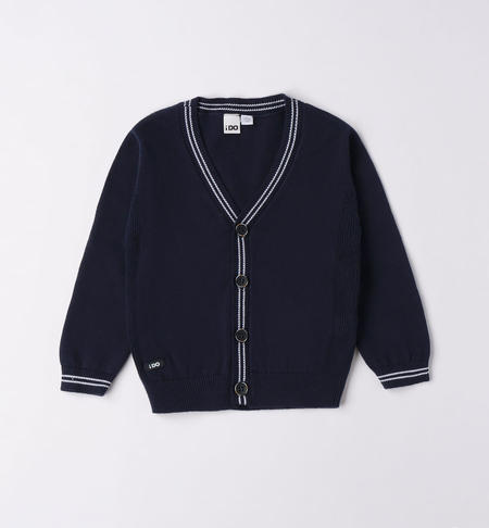 iDO 100% cotton cardigan for boys from 9 months to 8 years NAVY-3854