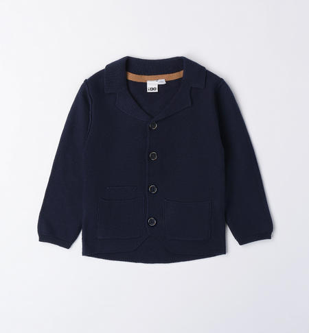 iDO 100% tricot cardigan for boys from 9 months to 8 years NAVY-3854