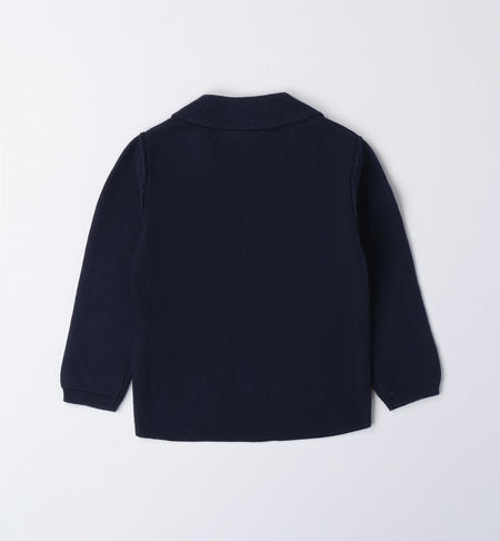 iDO 100% tricot cardigan for boys from 9 months to 8 years NAVY-3854