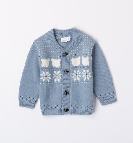 iDO cardigan with embroidery for boys from 1 to 24 months AZZURRO-3922