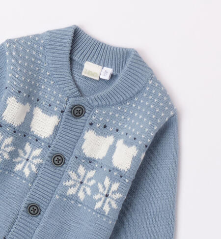 iDO cardigan with embroidery for boys from 1 to 24 months AZZURRO-3922