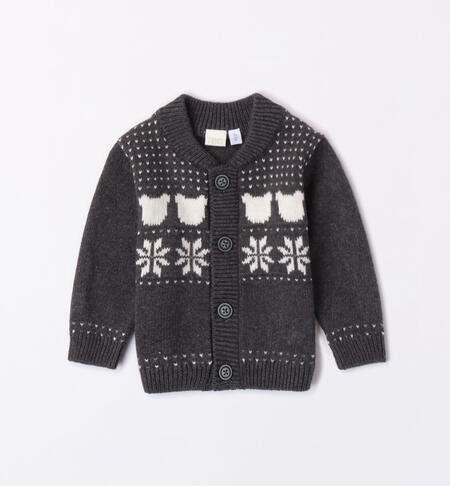 Boys' cardigan with embroidery GREY