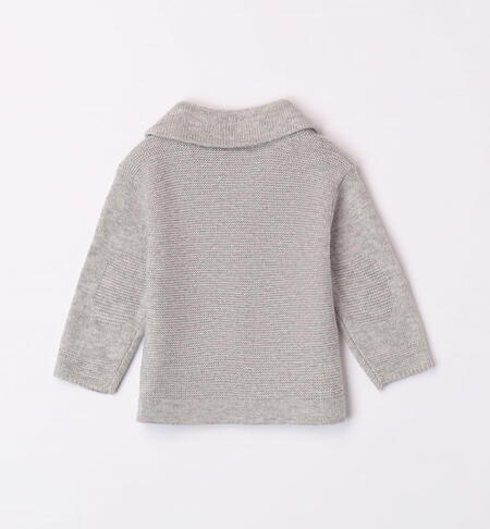iDO cardigan with patches for boys from 1 to 24 months GRIGIO MELANGE-8992