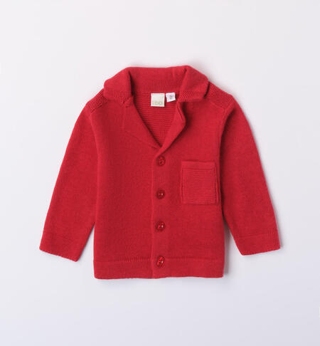 iDO cardigan with patches for boys from 1 to 24 months ROSSO-2253