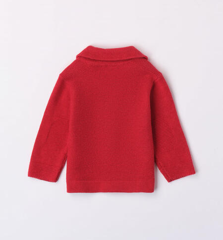 iDO cardigan with patches for boys from 1 to 24 months ROSSO-2253