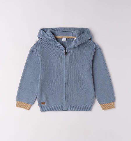 Cardigan con cappuccio AZZURRO-3893