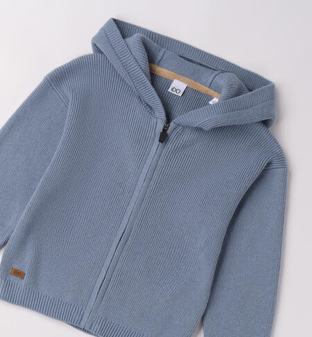 Cardigan con cappuccio AZZURRO-3893
