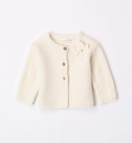 Girls' cardigan with bow CREAM