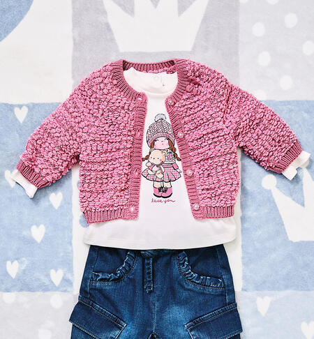 Cardigan iDO neonata ROSA ANTICO-2748
