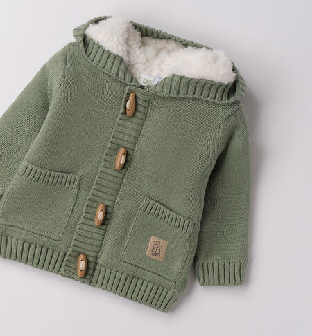Cardigan invernale neonato VERDE SALVIA-4921
