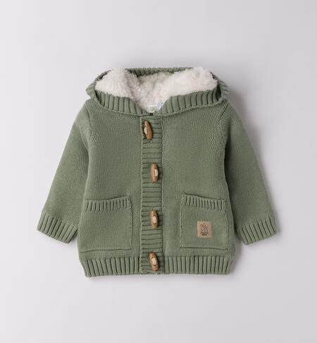 Cardigan invernale neonato VERDE SALVIA-4921