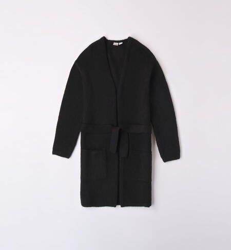 iDO long cardigan for girls from 8 to 16 years NERO-0658
