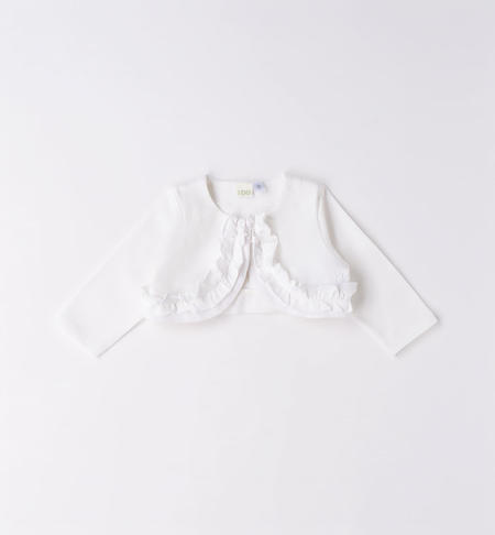 iDO baby girl cardigan with ruffles from 1 to 24 months BIANCO-0113