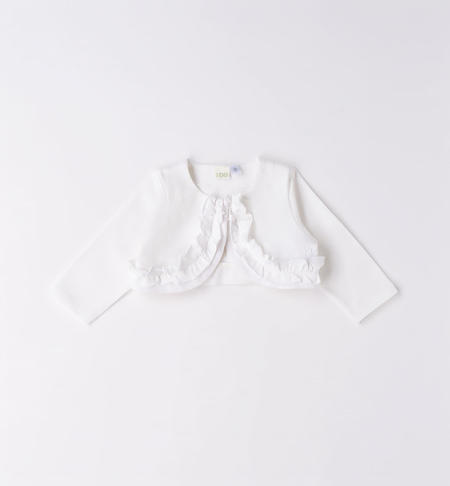 Cardigan neonata con ruches BIANCO