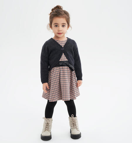 Girls' cropped cardigan GREY