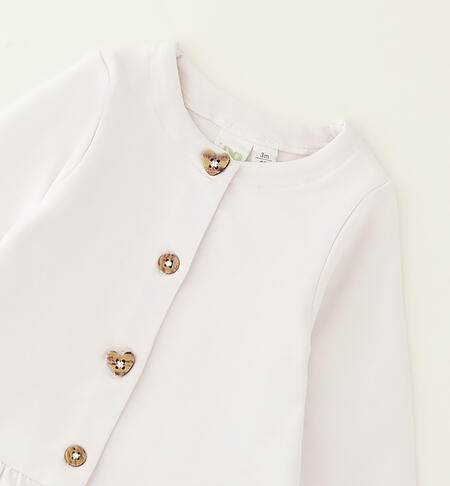 Cardigan per neonata con ruchese BIANCO-0113