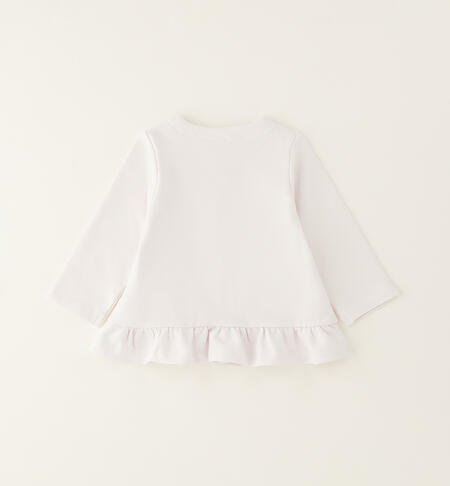 Cardigan per neonata con ruchese BIANCO-0113