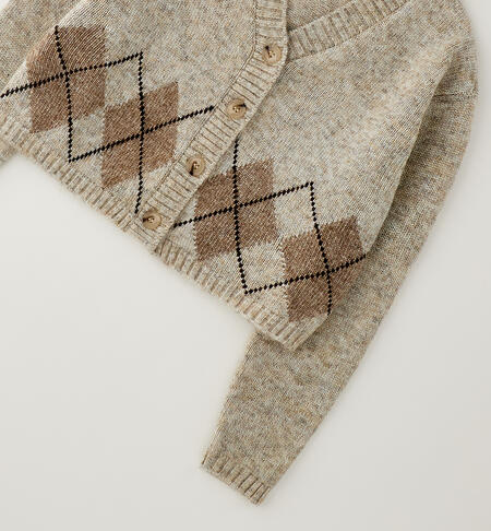 Cardigan per ragazza TORTORA MELANGE-8773
