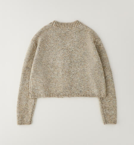 Cardigan per ragazza TORTORA MELANGE-8773