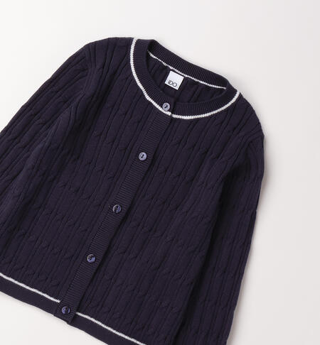 Cardigan ragazza 100% cotone NAVY-3885