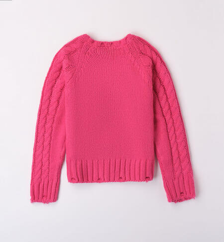 Cardigan ragazza in tricot da 8 a 16 anni iDO FUXIA-2443