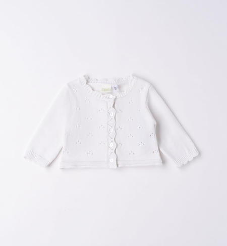 iDO openwork cardigan for baby girl from 1 to 24 months BIANCO-0113