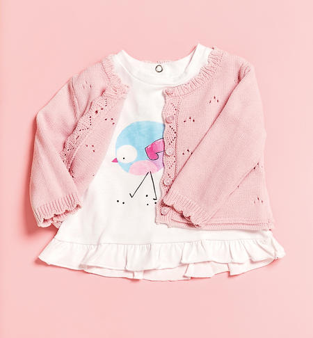 Cardigan traforato neonata da 1 a 24 mesi iDO ROSA-2411