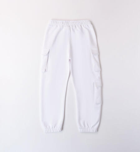 Unisex children's cargo trousers BIANCO-0113
