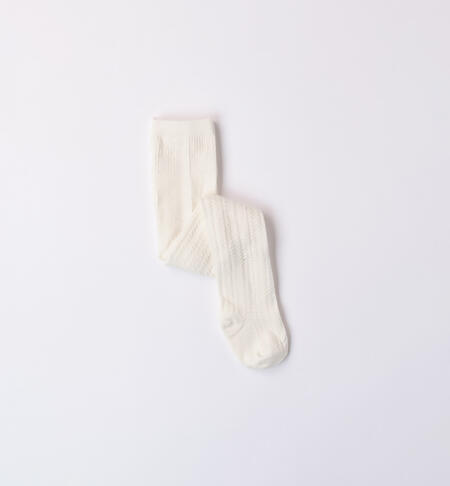 Girls' cotton tights CREAM