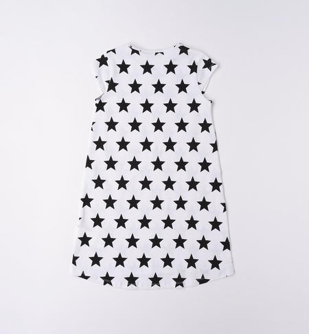 Comfortable iDO patterned dress for girls from 8 to 16 years BIANCO-NERO-6VL9