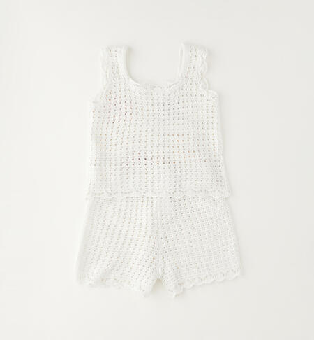 100% cotton girls' outfit BIANCO-0113