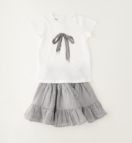 Outfit with girls' skirt WHITE