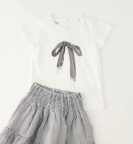 Completino con gonna bambina BIANCO-0113