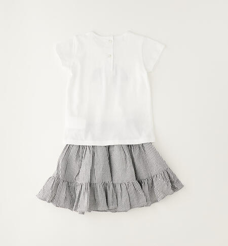 Completino con gonna bambina BIANCO-0113