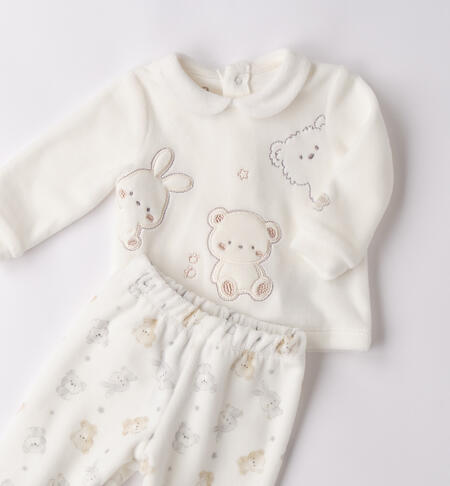 Completino due pezzi neonato PANNA-0112