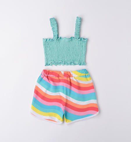 Completino mare ragazza da 8 a 16 anni iDO VERDE MENTA-4431