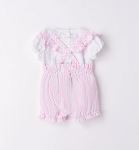 iDO baby girl outfit with dungarees from 1 to 24 months ROSA-2411