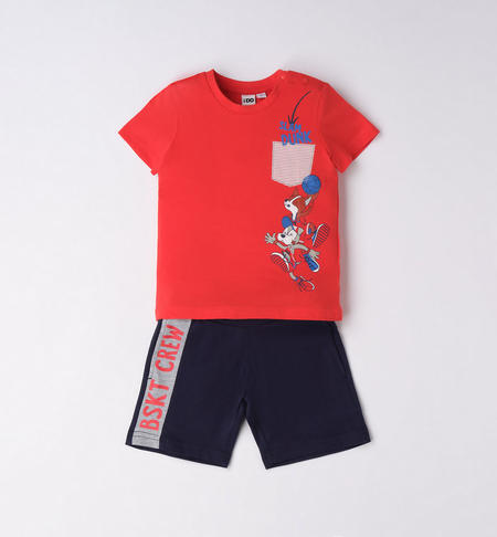 Boy's basketball themed outfit RED