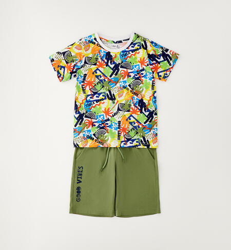 100% cotton boys' outfit GREEN