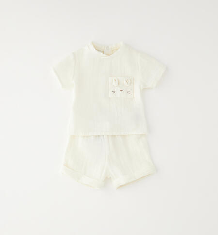 Unisex baby romper suit WHITE