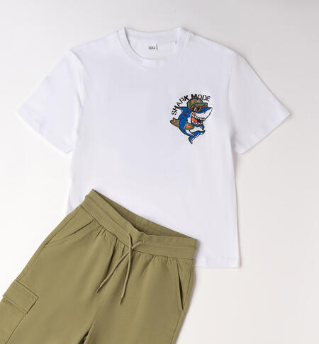 100% cotton boys' outfit BIANCO-0113