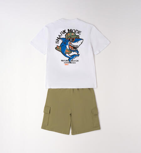 100% cotton boys' outfit BIANCO-0113