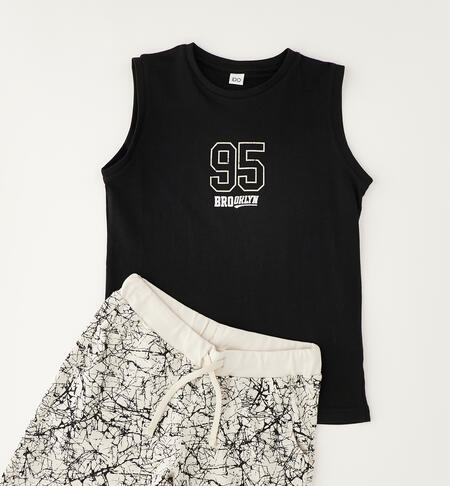 Completo 100% cotone ragazzo NERO-0658